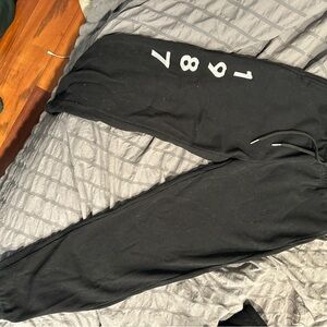 1987 Brand Black Waffle Knit Jogger Pants small